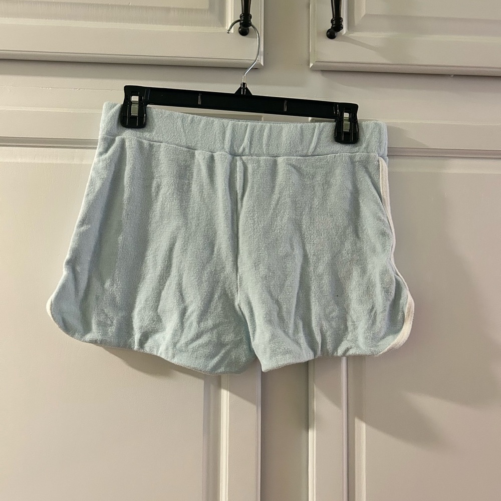 Women's Light Blue Terry Cloth Shorts